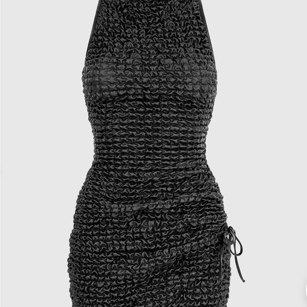 Manière De Voir Black Textured Mini Dress